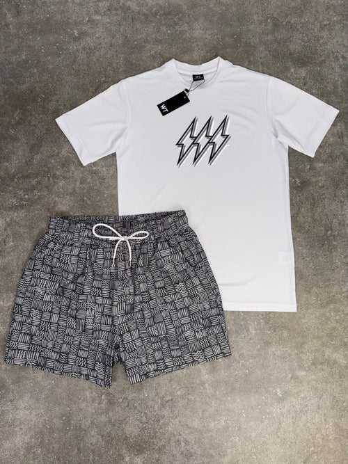 White Threads Bundle - Grey Aztec Bolt Swim Set
